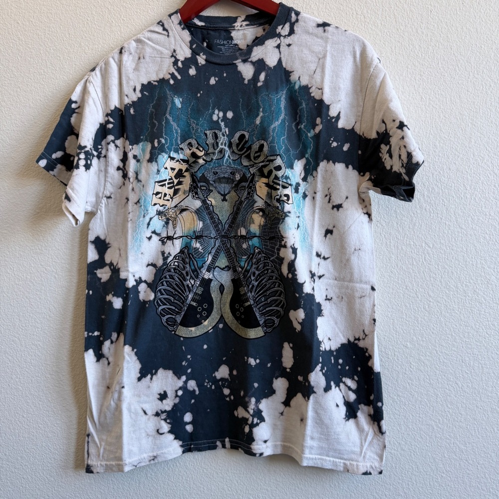 Fashion Nova Hardcore Bleached Tshirt Black White Graphic Tee Small J50001416V